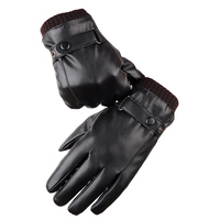 Rękawiczki męskie czarne zimowe rękawiczki utrzymuj ciepły ekran dotykowy wiatroszczelne prowadzenie Guantes męskie jesienne zimowe PU skórzane rękawiczki biznesowe 6